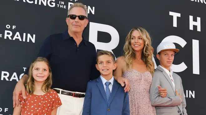 Kevin Costner with wife Christine and kids Grace, Hayes and Cayden