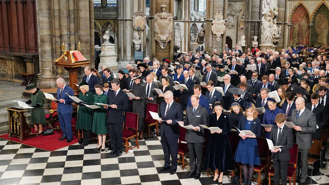 The full congregation at Prince Philip's memorial