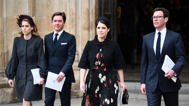 Princess Beatrice and Princess Eugenie with their husbands