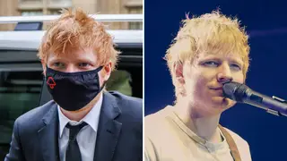 Ed Sheeran outside court and in concert