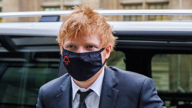 Ed Sheeran arrives at court for the hearing