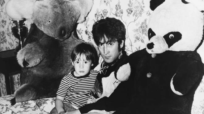 John Lennon And His Son Julian in 1968