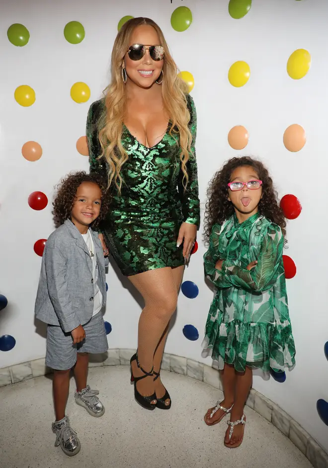 Mariah Carey and her two kids in 2017