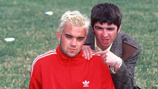 Robbie Williams and Noel Gallagher in 1995