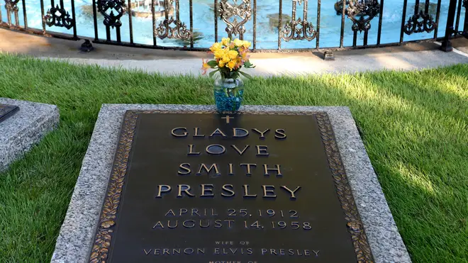 Gladys Presley's burial site in 'Meditation Garden' at Graceland