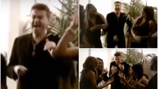 George Michael joins his backing singers to perform 'This Little Light if Mine' backstage on his 25 Live Tour