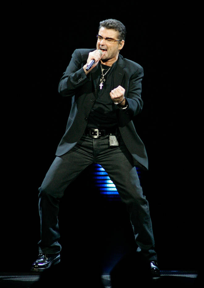George Michael performing in concert during his 25 Live tour in Florida on August 3, 2008