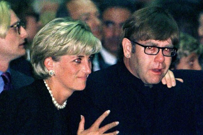 Diana famously comforted Elton during Gianni Versace's funeral.