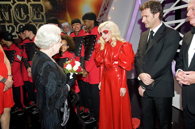 The Queen meets Lady Gaga at the Royal Variety Performance in Blackpool in 2009.