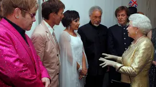 The Queen has met an extraordinary number of stars in her time, including Sir Elton John, Sir Cliff Richard, Dame Shirley Bassey, Sir Tom Jones and Sir Paul McCartney pictured here in 2012.