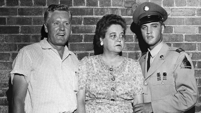 Elvis Presley on Leave with His Parents
