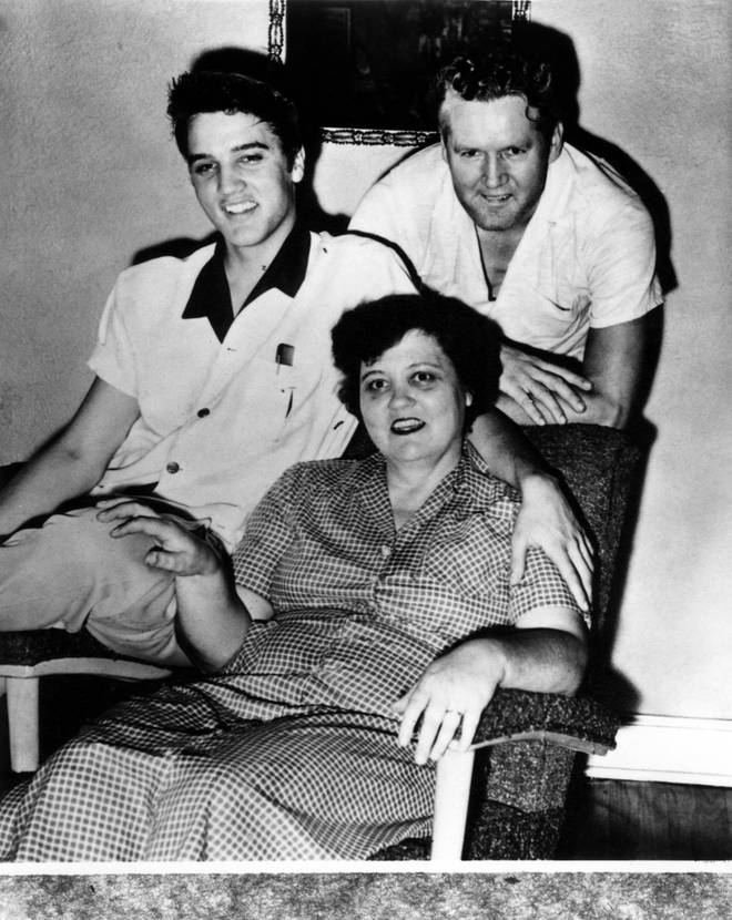 Elvis with his parents