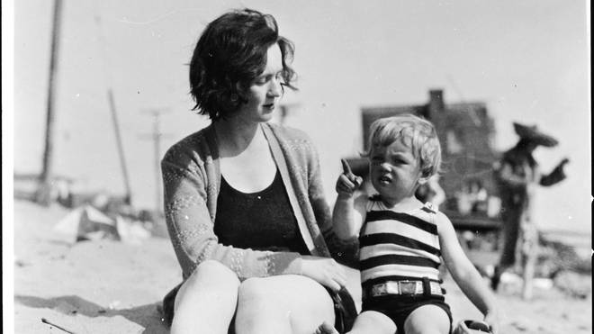 Marilyn Monroe as an infant with her mother Gladys in 1929