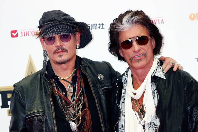 Johnny Depp has been heavily involved in the music scene for all of his career. Pictured with Aerosmith's Joe Perry in 2016.