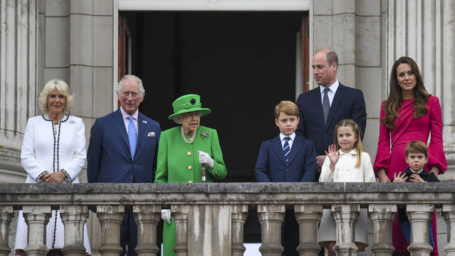 The Royal Family on the balcony during the Platinum Pageant