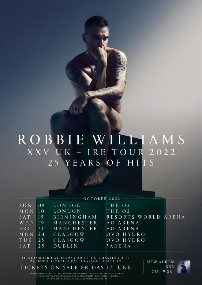 Robbie Williams tour dates for 2022