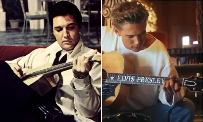 In a snap shared by Riley Keough, the young actor can be seen strumming the star's acoustic guitar while sitting in Graceland's famous jungle room in Tennessee.