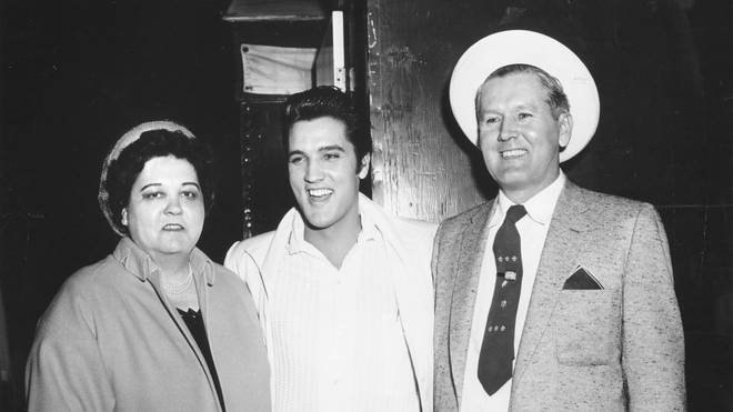 Elvis Presley with his parents Gladys and Vernon