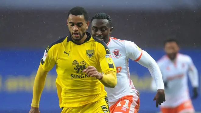 Curtis Nelson playing for Oxford United