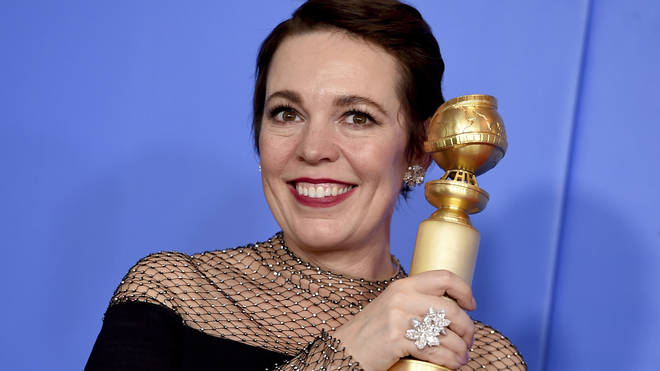 Olivia Colman with her Golden Globe