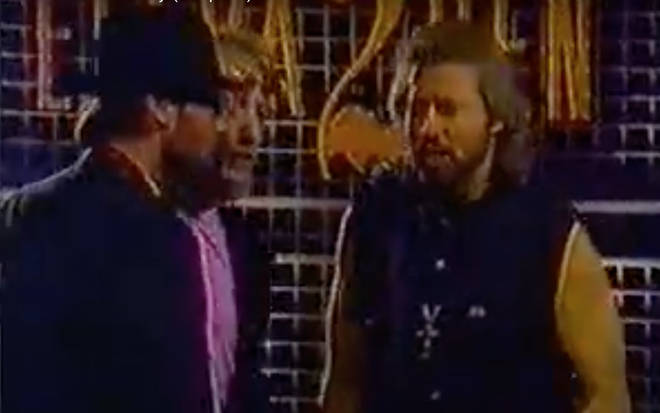 In what is believed to be the only publicly found footage from the Bee Gees 1993 show, Maurice, Robin and Barry Gibb have no instruments as they sing in the 38-second long clip.