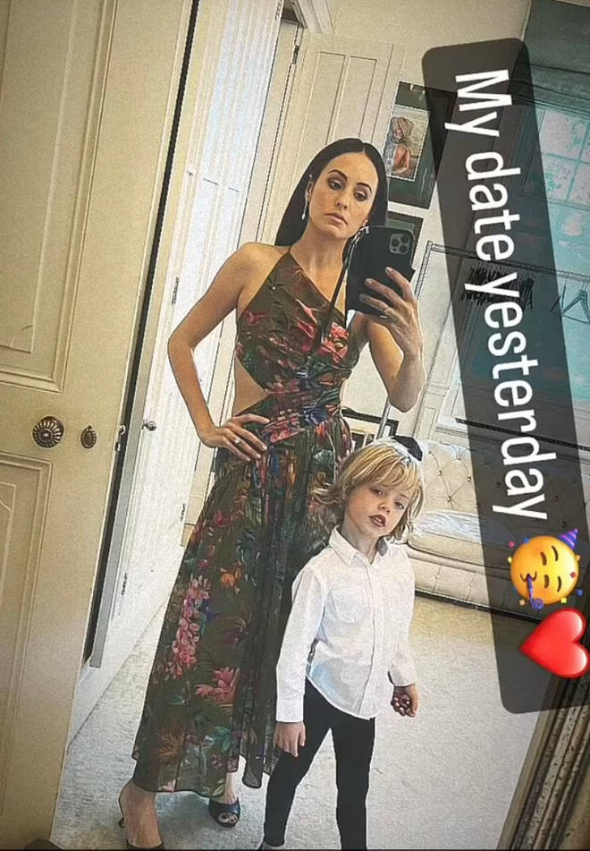 In a photo posted on Melanie Hamrick's Instagram stories, the Rolling Stones' mini-me can be seen posing with his mum, who captioned the image 'My date yesterday'.