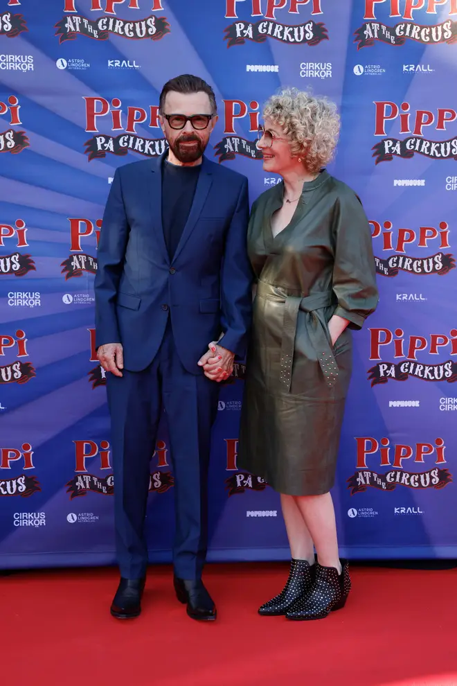 The 77-year-old star stepped onto the red carpet with product manager Christina Sas, 49, at the premiere of his new musical in Stockholm on Tuesday (July 12).