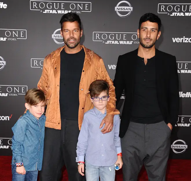 Ricky Martin and Jwan Yosef with sons Matteo and Valentino