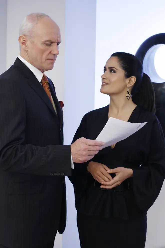 In 2000, Alan moved to the US, and he successfully found himself as one of the most hardworking actors on TV (pictured with Salma Hayek on Ugly Betty in 2007)