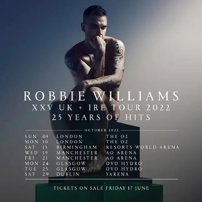 Robbie Williams is taking his greatest hits on tour.