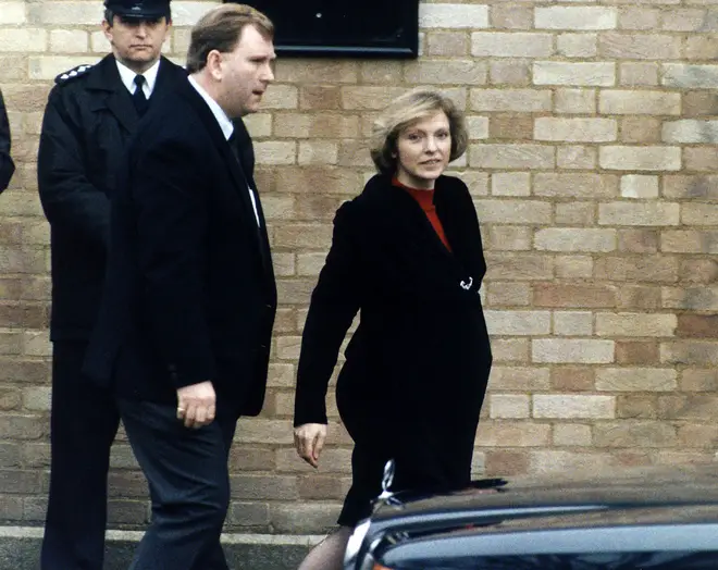 Mary Austin pictured at Freddie Mercury's funeral in 1991.