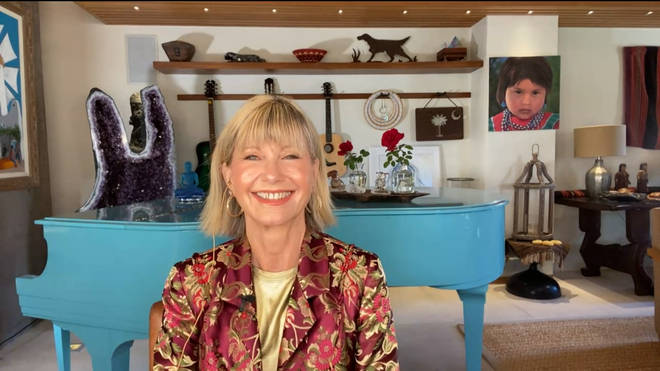 Olivia Newton-John pictured inside her Southern California home during Covid lockdown in 2020.