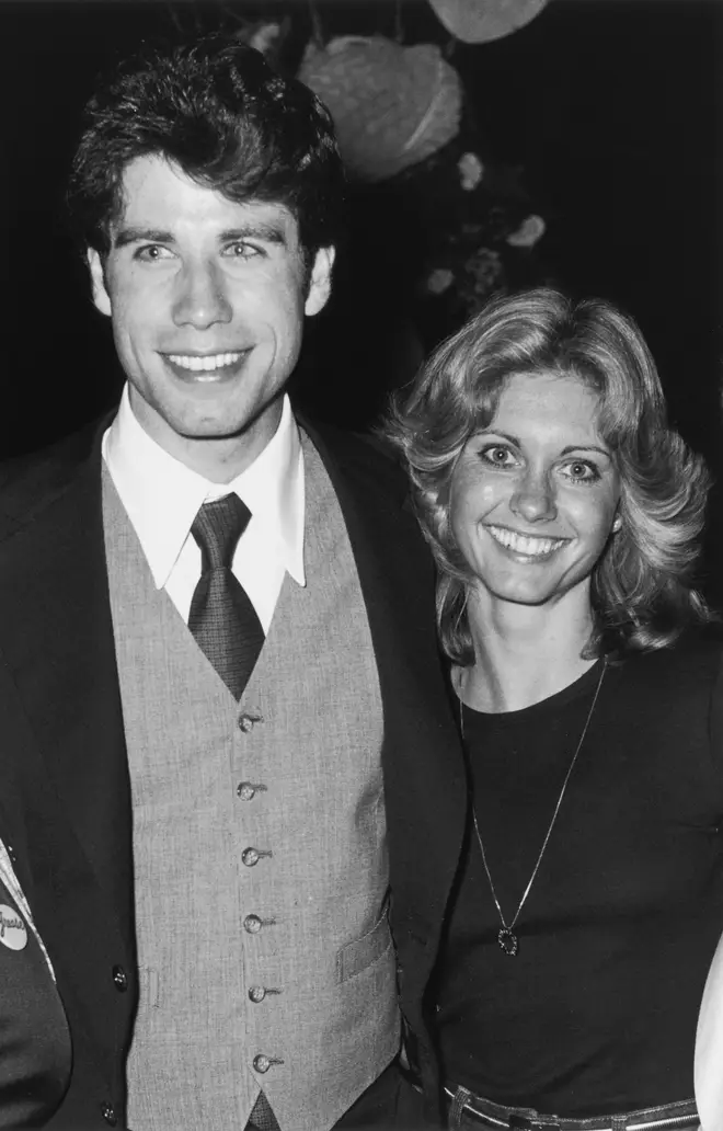Olivia Newton-John pictured with John Travolta in 1977