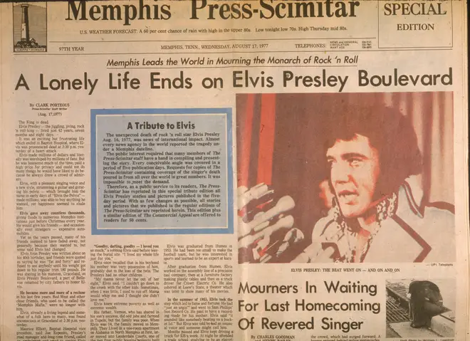 A news report on Elvis's death