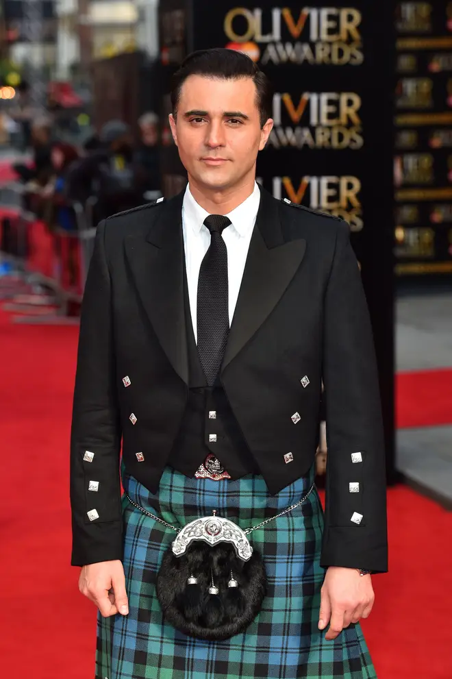 Darius Campbell attending the Olivier Awards, at the Royal Opera House in London in  April 2016.