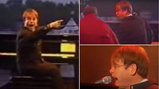 In footage from a concert in Germany in 1995, the slick performer let his guard down and yelled at a band member mid-song, yet didn't miss a beat of his vocals.