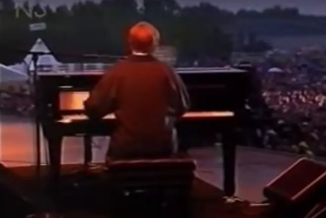 In the incredible video, Elton is sitting at a piano singing his 1974 classic 'The B*tch Is Back' when he can be seen turning around and yelling at one of his members of staff.