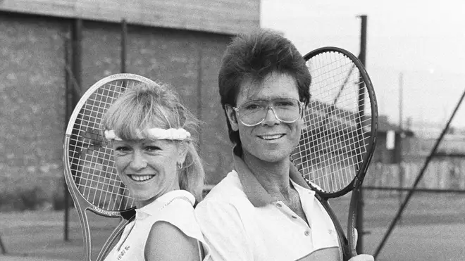 Sue Barker and Cliff Richard in 1983