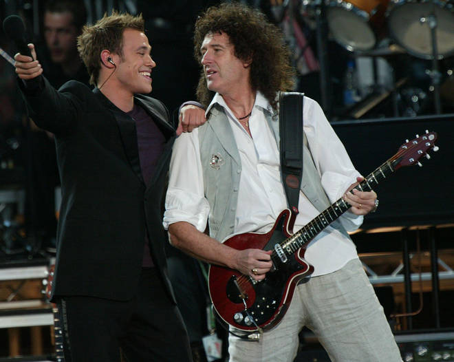 The event saw the great and the good of pop and rock music come together to celebrate Her Majesty's 50 years as monarch. (pictured, Brian May and Will Young)