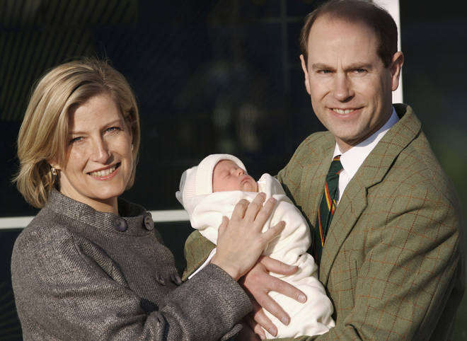 Earl & Countess of Wessex With Their Baby Son in 2007