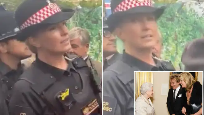 Rod Stewart's wife was up at 5am to work the funeral procession where she manned the barriers near Queen Victoria’s Memorial.