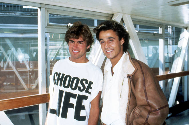Wham! in 1984, with George wearing the iconic 'Choose Life' t-shirt.