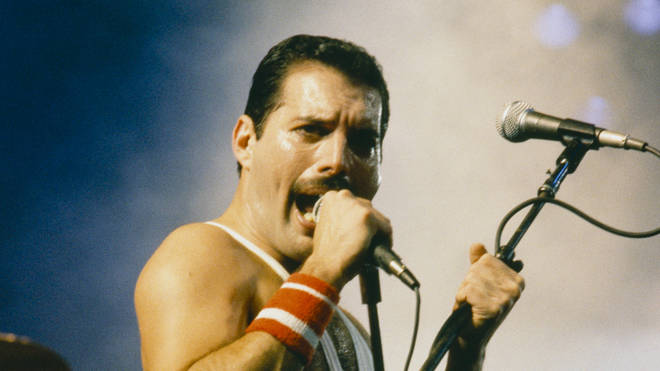 Freddie Mercury in concert with Queen