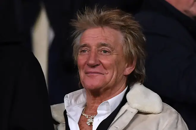 Rod Stewart watching Champions League football