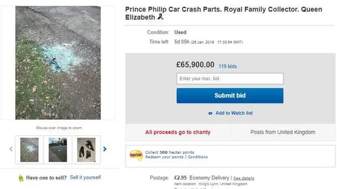 Prince Philip crash ebay