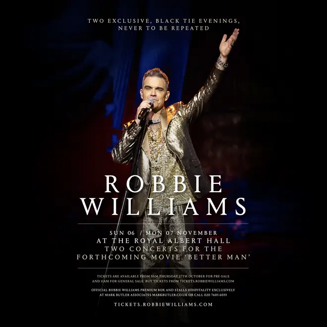 Robbie Williams announces two Royal Albert Hall shows