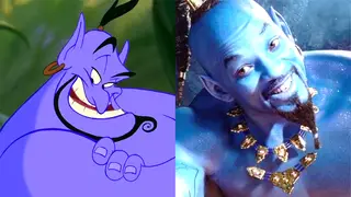 Will Smith and Robin Williams as the Genie in Aladdin