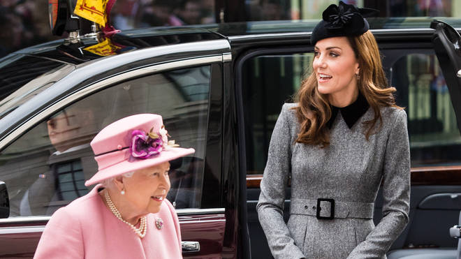 Kate Middleton and The Queen opening Bush House