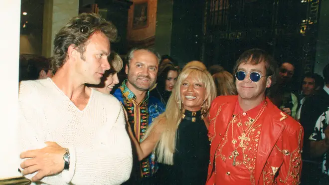 Smooth Radio Exclusive: Sting, Gianni Versace, Donatella Versace and Elton John pictured in 1992