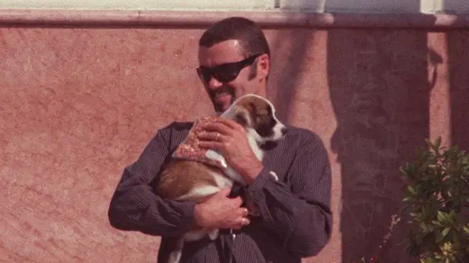 George Michael and his puppy, Pumkin